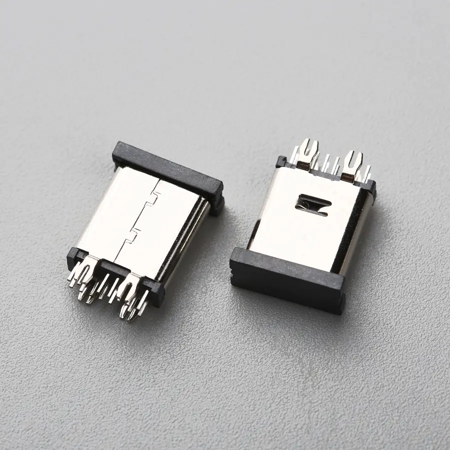 5.BUSF142BXN12374ST USB TYPE C 14P 母座 立式DIP H=10.0mm
