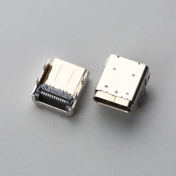 23.BUSF242B3N32352SR USB TYPE C 24P 母座 板上加高型 前插后贴 CH=3.40mm 外壳尾部掏空