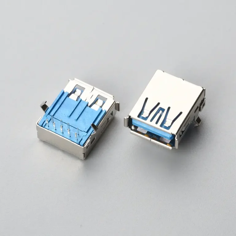 22.BUSF092L1N12306ST USB 3.0 AF 板上型DIP 有卷边弯脚 加长胶芯