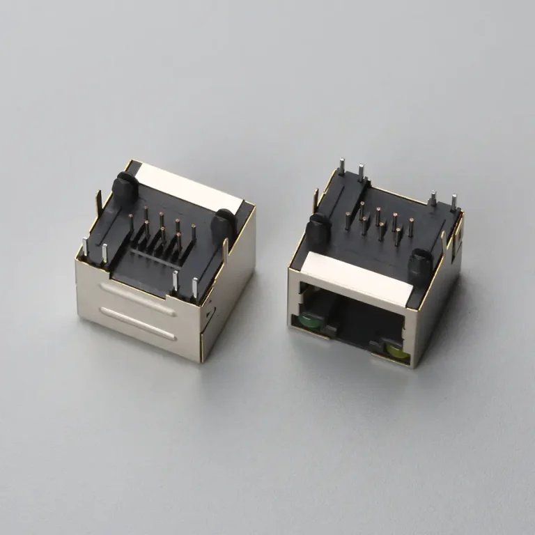 12.BRJF08B1N1222 RJ45 板上型DIP L=15.75mm 短体 带灯