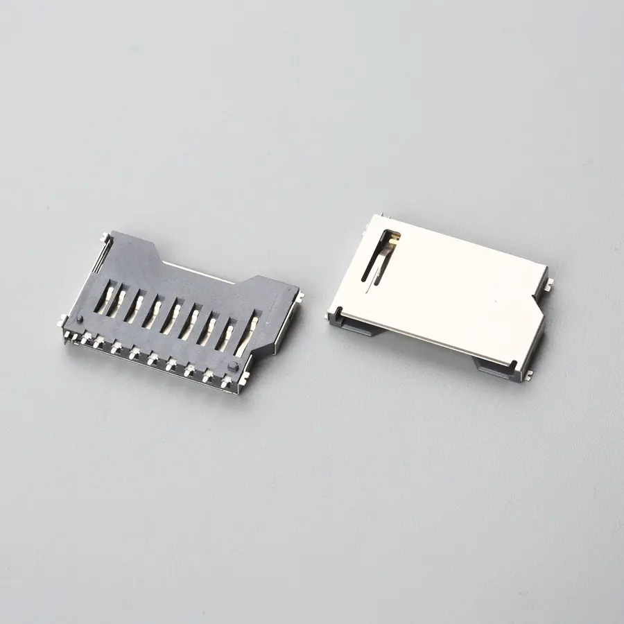 1.BSDF11B1N1115 SD 卡座短体 SMT PUSH 黑胶